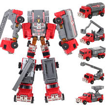 Brinquedos e caminhão robô transformador ko g1, 5 em 1, 23cm, modelo de figura de ação, crianças, veículo de engenharia, presente 2024 - compre barato