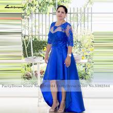 Lakshmigown Royal Blue Satin Plus Size Mother Of The Bride Dress for Wedding Party Dress 2021 Long Evening Dress with Sleeves 2024 - buy cheap