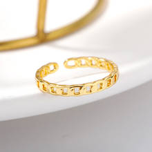 Anéis de correntes vintage para mulheres, abertura minimalista ajustável, anéis punk de casal, joias da moda, acessórios, presentes 2024 - compre barato