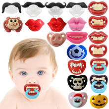 Top Silicone Funny Nipple Dummy Baby Pacifiers Soother Joke Prank Toddler Pacy Orthodontic Nipples Teether Beard Kiss Pacifier 2024 - купить недорого