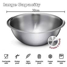 32cm Large Capacity 304 Stainless Steel Mixing Bowl for Kitchen Restaurant Dinner Soup Salad Bowl Food Vegetable Container 2024 - buy cheap