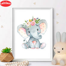 Custom Flowers Elephant Baby Girl diamond painting 5d diy handmade embroidery kit full square/round drill baby ‘s room decor 2024 - buy cheap