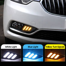 Car Flashing 2Pcs LED Daytime Running Light Fog Lights For KIA K3 2013 2014 2015 2016 led DRL day light with yellow turn signal 2024 - buy cheap