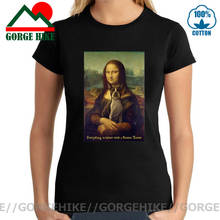 Mona Lisa Tshirt woman 2020 Hot Sale Retro Mona Lisa With Boston Terrier Dog T-Shirt Streetwear Graphic Hiphop Casual Clothes 2024 - buy cheap