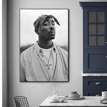 Tupac shakur 2pac pintura em tela estrela de rapper poster arte hip hop pintura moder pôsteres de parede pintura pôsteres fotográficos para design de casa 2024 - compre barato