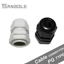 Conector de Cable de plástico serie PG, nailon impermeable, gris, negro, PG7, PG9, PG11, PG13.5, 100 Uds. 2024 - compra barato
