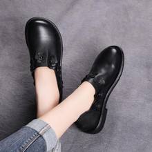 2020 New Women Flat Shoes Round Toe Slip-On Handmade Shoes Woman Genuine Leather Singles Shoes Women Loafers 2024 - buy cheap