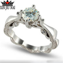 Винтажное серебряное кольцо с гравировкой, Женское кольцо с цирконием, обручальное кольцо, Подарок на годовщину, женское кольцо с фианитом 2024 - купить недорого