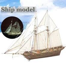 1 conjunto de madeira montado veleiro kits de construção navio modelo veleiro brinquedos vela modelo montado kit de madeira diy artesanato de madeira 2024 - compre barato