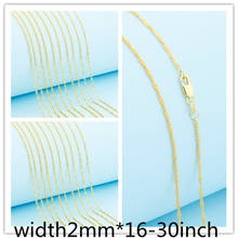 Collar de oro con cadena de eslabones ondulados, cadena colgante de 2MM, 16-30 pulgadas, 5/10 Uds. 2024 - compra barato