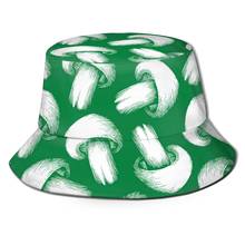 Noisydesigns cogumelos champignon impressão balde chapéus boné ao ar livre sombra de sol chapéu de pesca dobrável harajuku verde 2024 - compre barato
