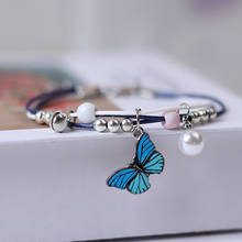 Cute Butterfly Pendant Bracelet Metal Drip Glaze Pendant Charms Gift Bracelets Bangles For Women Girl Children 2024 - buy cheap