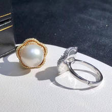 Anillo ajustable de plata esterlina 925, accesorio de configuración de anillo de tamaño libre, piezas de montaje para corales de perlas, ágata de cristal de Jade, nueva moda 2024 - compra barato