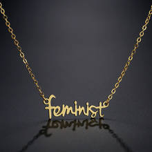 QIAMNI Trendy Letter Name Feminist Necklace For Women Jewelry Unique Handwritten Chain Choker Bijoux Femme Christmas  2024 - buy cheap