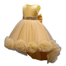 Elegante vestido de fiesta de cumpleaños para niñas, novedad de 2021, vestidos de princesa, vestido de boda para niñas con flores, ropa de rendimiento de Piano para bebés 2024 - compra barato