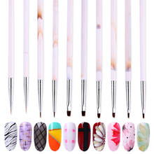 UV Gel Liner Drawing Brush Painting Nail Liner Pen Acrylic French Stripes Lines Marble Handle Nail Art Pens Manicuring Tool 2024 - buy cheap