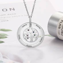 Personalized Family Tree of Life Mothers Pendant Necklaces With 5 Birthstones Engraved Name Necklace Jewelry Birthday Gifts 2024 - buy cheap