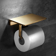 Tuqiu-suporte de rolo de papel higiênico com prateleira para armazenamento de telefone celular em bronze 2024 - compre barato