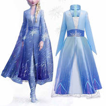 Vestido de princesa elsa, vestido fantasia rainha da neve para meninas 2021 2024 - compre barato
