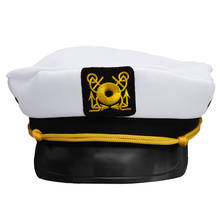 Sombrero militar de capitán de la Marina para adultos, gorra blanca, Vintage, Skipper, Sailors, vestido de lujo para fiesta, Cosplay 2024 - compra barato