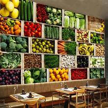 Tamanho personalizado 3d mural papel de parede vegetal mercado frutas loja cartaz pintura da parede restaurante cozinha foto fundo papel 2024 - compre barato