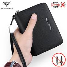 WilliamPOLO New Men Wallet rfid Accordion Credit Card Holder Genuine Leather Small Multi Card Case Organizer Zipper wallets 2024 - buy cheap