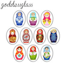 матрёшка matryoshka Russian toy images 10pcs mixed 13x18mm/18x25mm/30x40mm Oval photo glass cabochon flat back Making findings 2024 - buy cheap