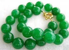 Новое популярное ожерелье из бисера 10 мм из натурального зеленого нефрита 18 дюймов AAA + 2024 - купить недорого