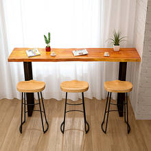 Silla de Bar de madera maciza, sala de estar modernos para muebles minimalistas, taburete alto, sillas nórdicas de Bar 2024 - compra barato