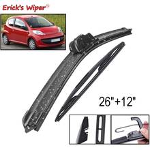 Erick kit de lâminas de limpador dianteira e traseira, para toyota aygo ab10 2005-2014, para-brisa, 26 ", 12" 2024 - compre barato