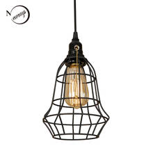Industrial loft iron black pendant light LED E27 vintage hanging lamp with switch for living room bedroom lobby study bar shop 2024 - buy cheap