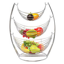 Three Layers Fruit Basket Cradle Iron Art Fruit Basket Removable Fruit Pot Fruit Basket 27.5x53.5 cm 2024 - buy cheap