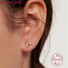 Aide  2021 Trend Piercing 925 Sterling Silver Earrings For Women Stud Earrings With Charm Cute Mini Bee Earrings Rainbow Zircon 2024 - buy cheap