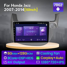 NaviFly QLED экран 1280*720 Android 10,0 для Honda Jazz 2 GG 2008 - 2014 Fit 2 GE 2007 - 2014 автомобильное радио мультимедийный видеоплеер 2024 - купить недорого