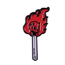 Matchstick With Burning Skull Head Badge Devil Fire Pin Gothic EMO 2024 - buy cheap