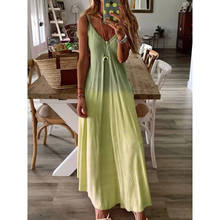 Solid color v neck dress women Spaghetti strap draped summer beach dress 2019 Casual long maxi dresses robe femme vestidos mujer 2024 - buy cheap