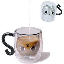 Cute Cat Mug Best Gift Unique Design Novelty Double-layer Glass High Temperature Resistant High Borosilicate Glass Cup Tea Latte 2024 - buy cheap