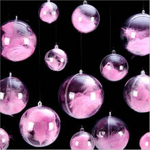 Bolas de plástico transparentes para casamento, 2 unidades, decoração para pendurar, festas, comemoração, aniversário, diy 2024 - compre barato