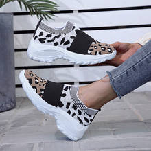 Mulheres malha respirável tênis mulher leopardo vulcanizado 2020 senhoras tênis sapatos femininos casuais apartamentos femininos mocassins plus size 2024 - compre barato