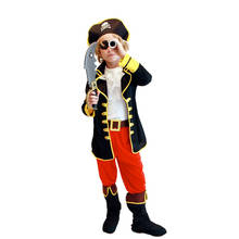Boy Carnival Purim Pirates Captain Costume Caribbean Cosplay Halloween Fancy Party Dress 2024 - buy cheap