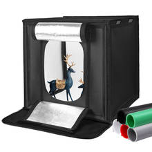 Caixa de iluminação para estúdio fotográfico dobrável com led, 40cm, 60cm, 80cm, branco, preto, fundo, acessórios 2024 - compre barato