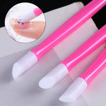 3pcs Plastic Rubber Nail Cuticle Pusher Pink Soft Removal Pressure Pen 2 Ways Smooth Stick for Manicure Nail Art Tool GLNC370 2024 - buy cheap