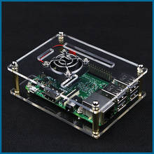 S ROBOT For Raspberry Pi 3/3B+/4 Case Transparent Box Shell Clear Enclosure with Cooling Fan Metal Cover RPI103 2024 - buy cheap