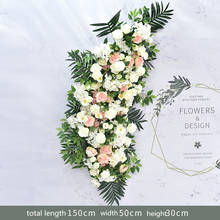 Adereços para casamento, flores artificiais para parede série sen flores de seda falsas arranjo de palco para decoração 2024 - compre barato