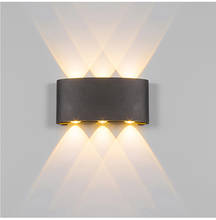 Luminária de parede led de alumínio para áreas internas e externas, ip65 novo, branco, preto, para casa, escadas, quarto, cabeceira, banheiro 2024 - compre barato
