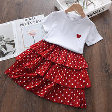 Melario Baby Girls Clothing Summer White T-shirt And Polka Dot Skirts Outfits Summer Baby Girl Clothes For 3-7 Years 2024 - buy cheap