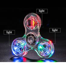 Fidget Spinner Glow in the Dark Adult Toy Anti Stress Led Tri-Spinner Autism Luminous Spinners Kinetic Gyroscope for Children 2024 - купить недорого