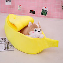 Banana Shaped Cat Bed House Warm Cozy Puppy Cushion Kennel Portable Soft Pet Sofa Cute Sleeping Bag Funny Basket for Cats & Dogs 2024 - buy cheap