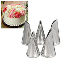 Conjunto de bico de confeiteiro para decoração de bolo, 5 verduras de creme confeitaria com bico para fondant em formato de rosa, ferramentas de confeiteiro para decoração 2024 - compre barato