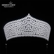 Himstory Vinatge Big Full Zircon Cubic Bridal Headdress Crown Wedding Crystal Hairband Tiaras Hair Accessories 2024 - buy cheap